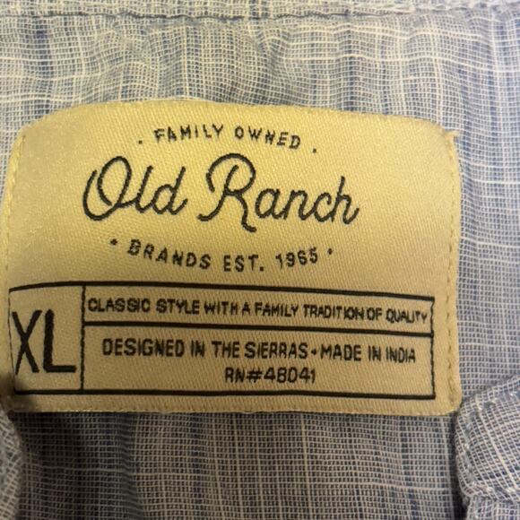 Old Ranch chambray split-neck tunic top XL, long sleeve, casual fall layering - Picture 6 of 6